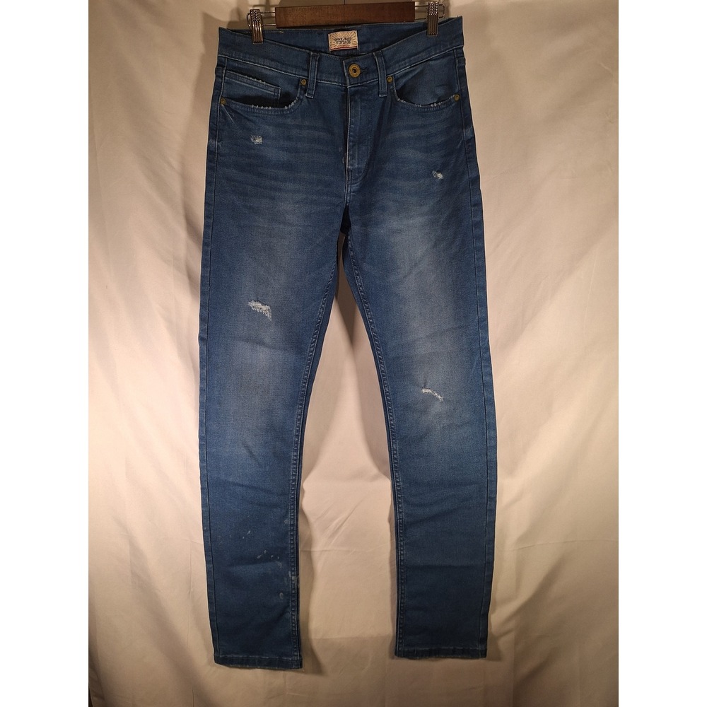 Dnmx‎ Jeans Vintage Straight Distressed Blue Denim Pants Women's
